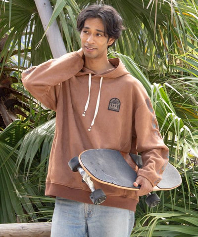 SURF＆Palms Men's Faux Suede Hoodie