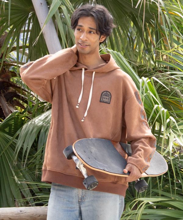 SURF＆Palms Men's Faux Suede Hoodie