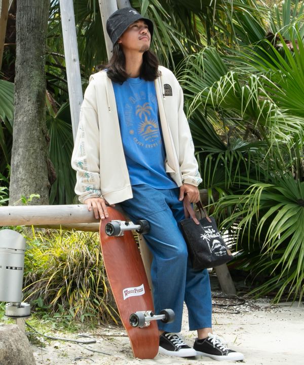 SURF＆Palms Men's Faux Suede Zip Up Hoodie