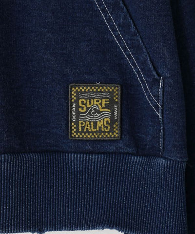 SURF＆Palms Denim Color Embroidered Hoodie