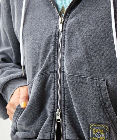 SURF＆Palms Embroidered Zip Up Hoodie