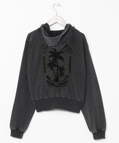 SURF＆Palms Embroidered Zip Up Hoodie