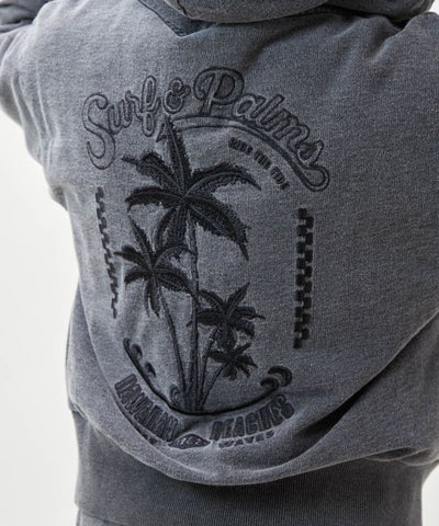 SURF＆Palms Embroidered Zip Up Hoodie