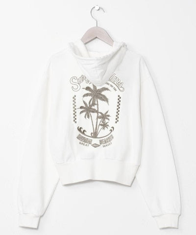 SURF＆Palms Embroidered Zip Up Hoodie
