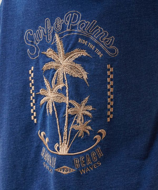 SURF＆Palms Men's Embroidered Hoodie