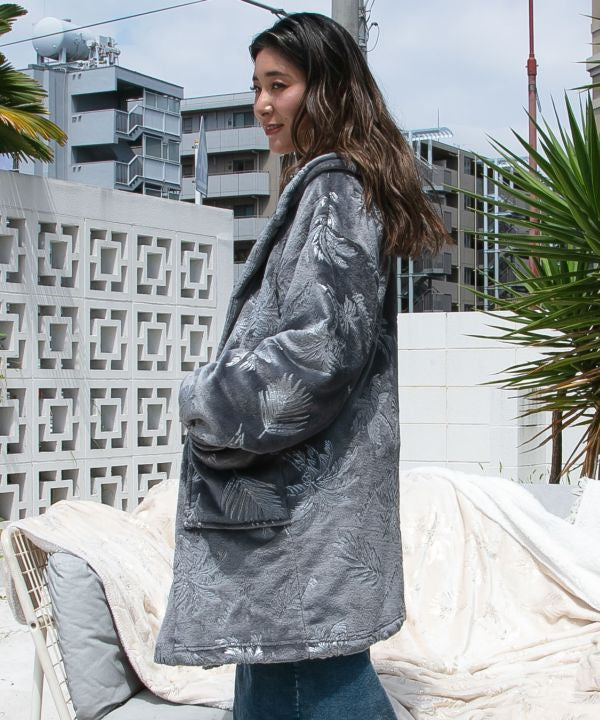 Luxury Palm Tree Print Lounge Long Cardigan