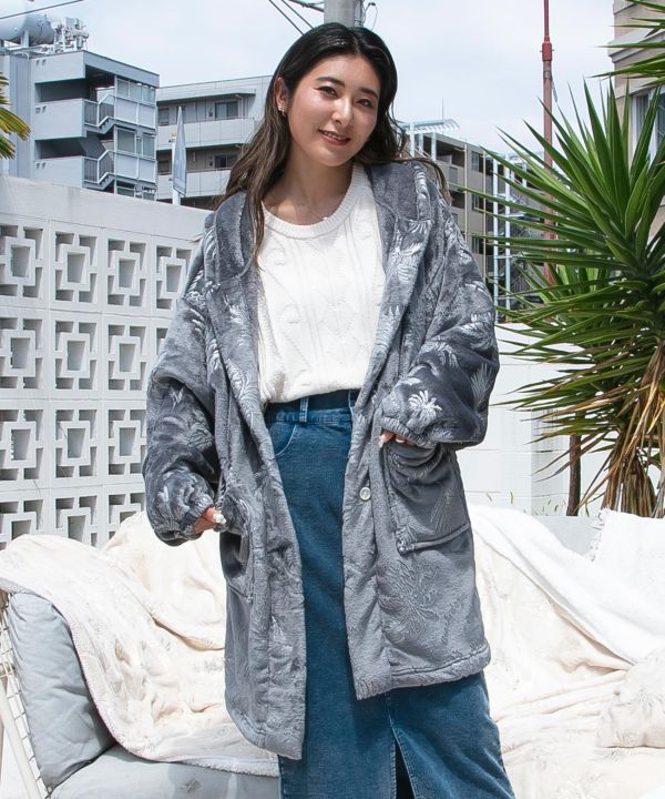 Luxury Palm Tree Print Lounge Long Cardigan