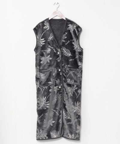 Luxury Palm Tree Print Lounge Long Vest