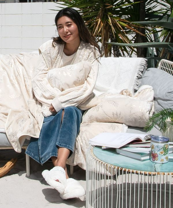 Luxury Palm Tree Print Lounge Long Vest