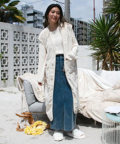 Luxury Palm Tree Print Lounge Long Vest