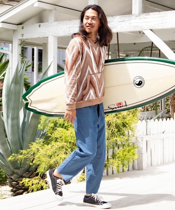 SURF＆Palms Men's Hooded Knit Pullover