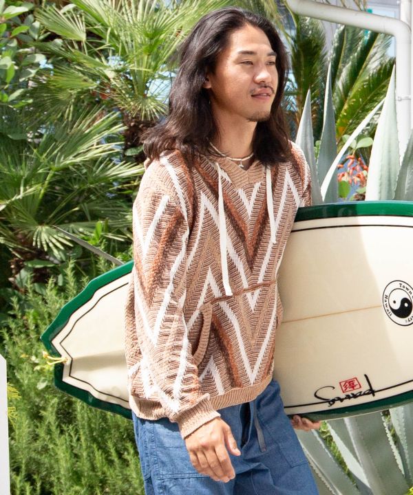 SURF＆Palms Men's Hooded Knit Pullover
