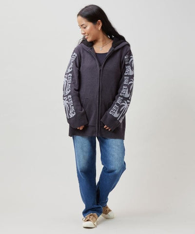SURF＆Palms Soft Knit Zip Up Hoodie