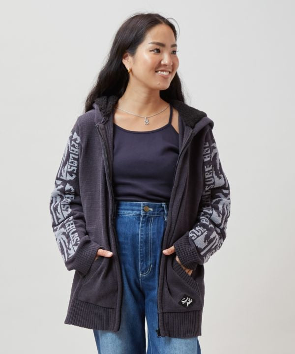 SURF＆Palms Soft Knit Zip Up Hoodie