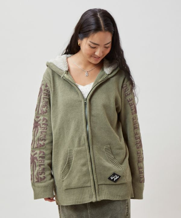 SURF＆Palms Soft Knit Zip Up Hoodie