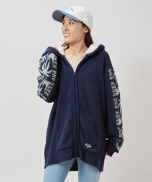 SURF＆Palms Soft Knit Zip Up Hoodie