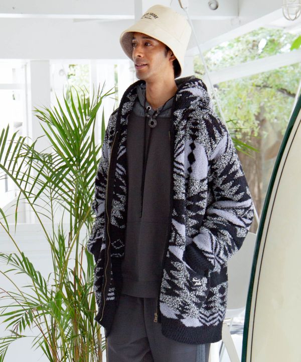 SURF＆Palms Men's Zip Up Knit Cardigan