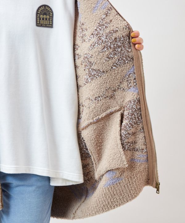 SURF＆Palms Zip Up Knit Cardigan