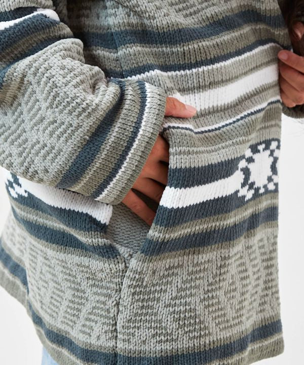 Geom Pattern Chenille Knit Jacket for Men