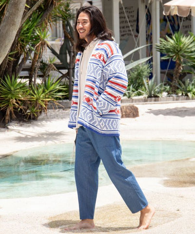 Geom Pattern Chenille Knit Jacket for Men