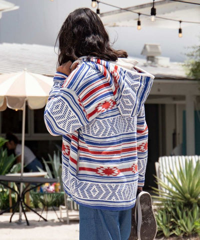 Geom Pattern Chenille Knit Jacket for Men