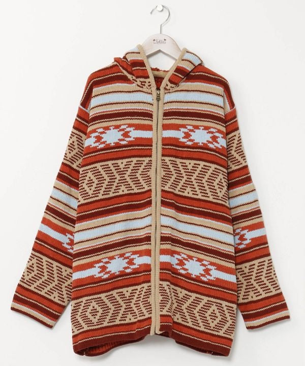 Geom Pattern Chenille Knit Jacket for Men