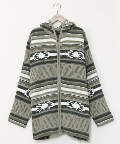 Geom Pattern Chenille Knit Jacket for Men