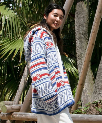 Geometric Pattern Chenille Knit Jacket