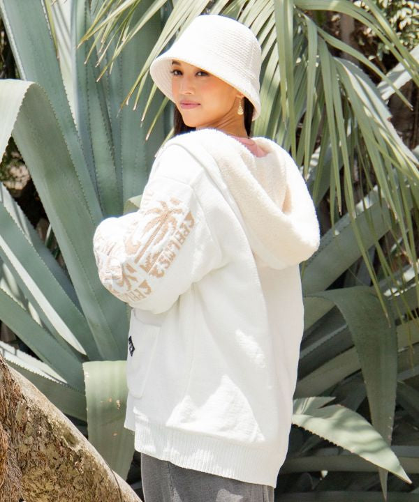 SURF＆Palms Men's Zip Up Knit Hoodie