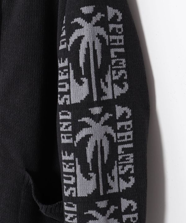 SURF＆Palms Men's Zip Up Knit Hoodie