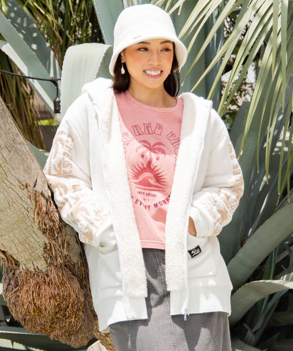 SURF＆Palms Men's Zip Up Knit Hoodie