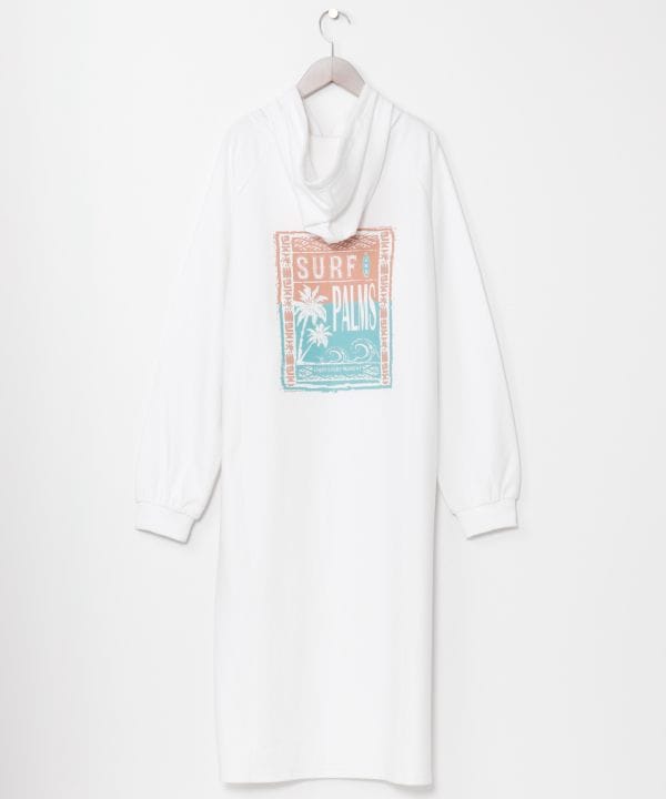 SURF＆Palms Puff Print Hoodie Dress
