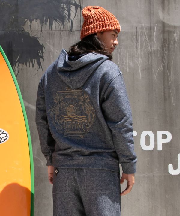 SURF＆Palms Men's Embroidered Hoodie