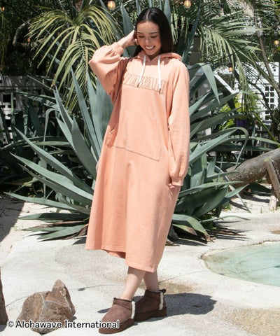 ALOHA MAPUA Embroidered Hoodie Dress