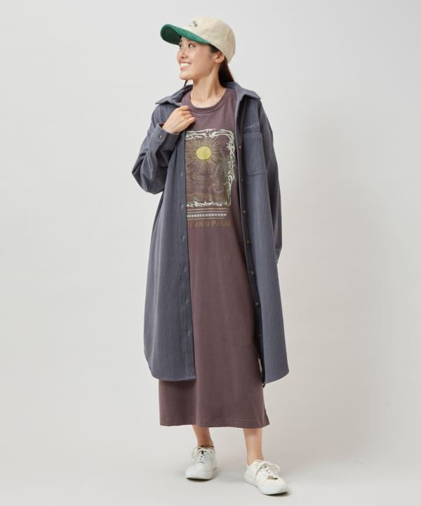 SURF＆Palms Corduroy Check Shirt Dress