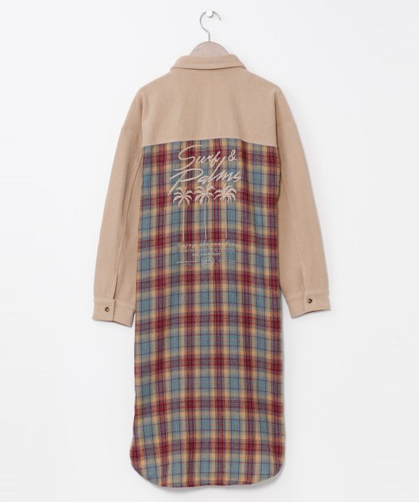 SURF＆Palms Corduroy Check Shirt Dress