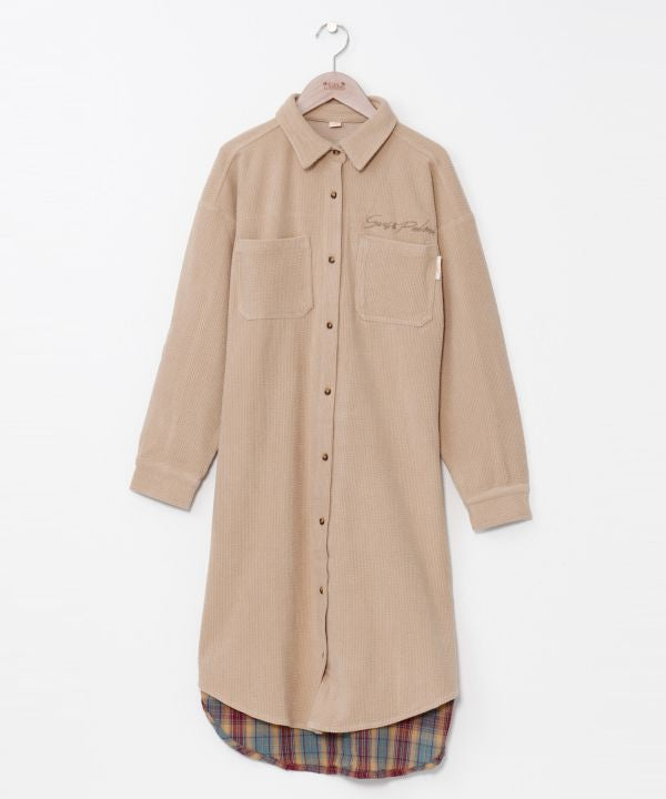 SURF＆Palms Corduroy Check Shirt Dress