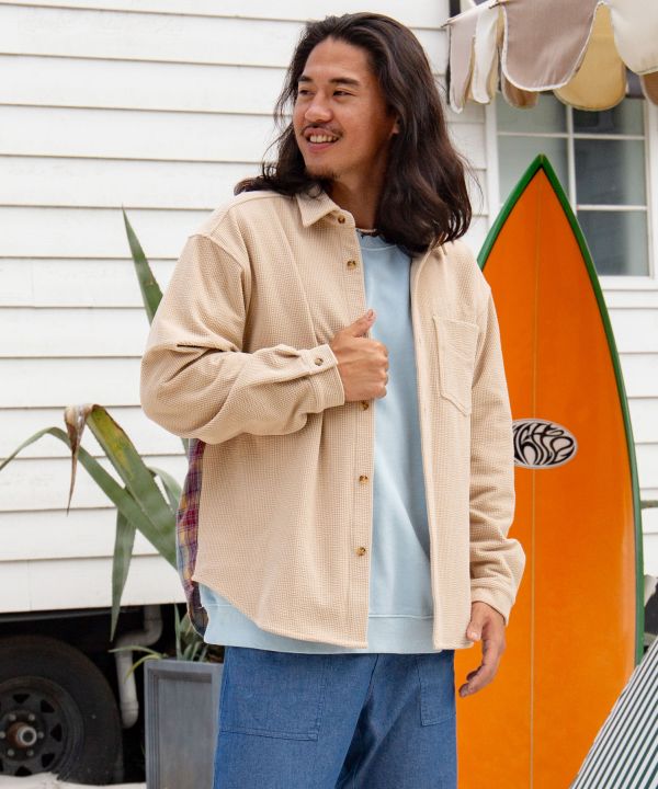 SURF＆Palms Men's Corduroy Check Shirt