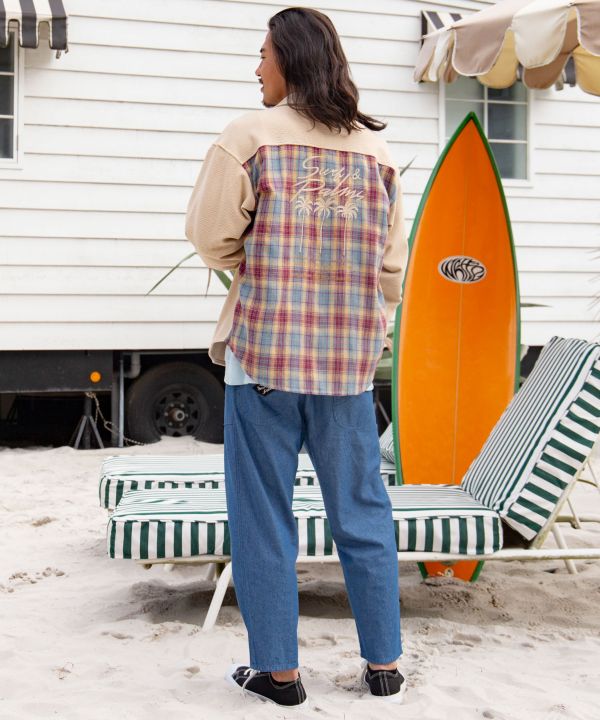 SURF＆Palms Men's Corduroy Check Shirt