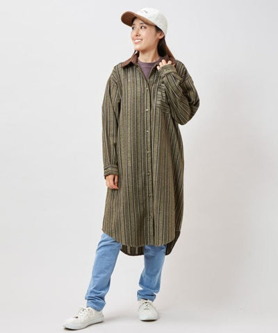 SURF＆Palms Striped Shirt Dress