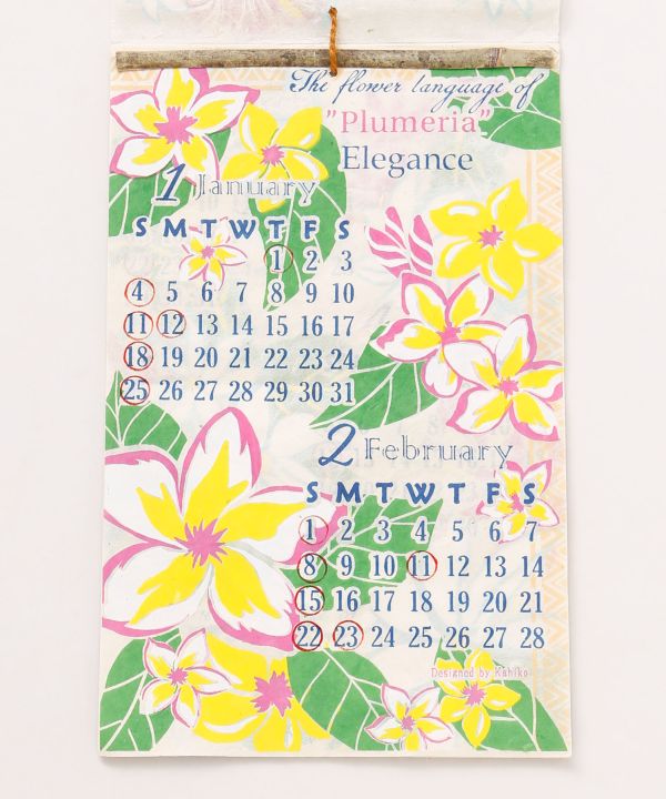 2026 Calendar - HAWAIIAN FLOWER LANGUAGE