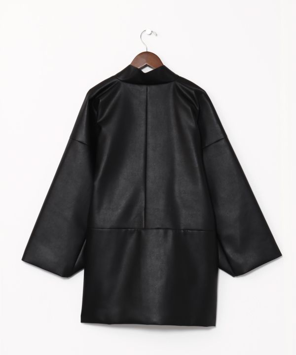 KAN NO TSUKURI - Faux Leather Haori Jacket