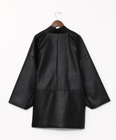 KAN NO TSUKURI - Faux Leather Haori Jacket