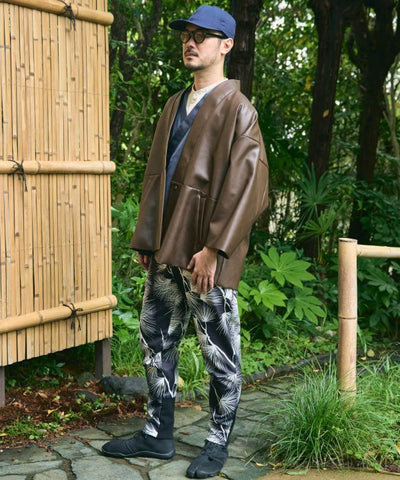 KAN NO TSUKURI - Faux Leather Haori Jacket