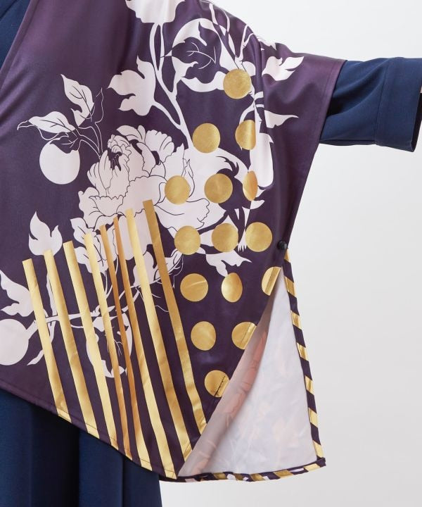 Foil Print Haori Cardigan