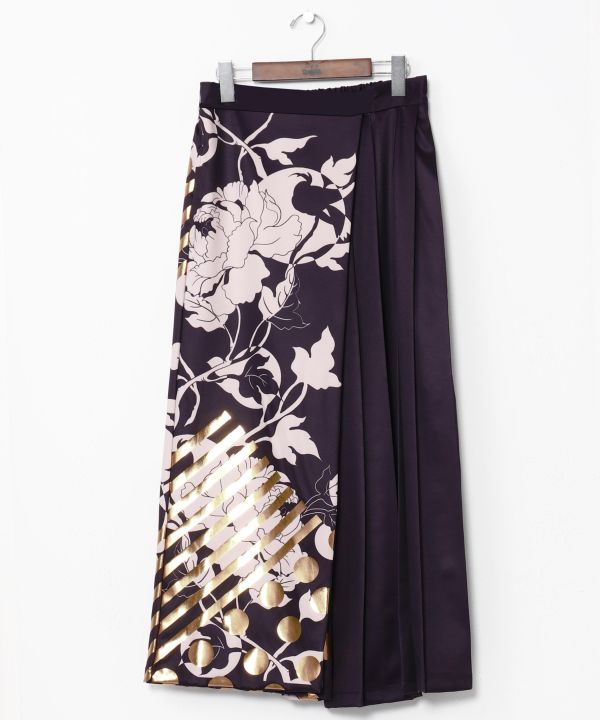 Foil Print Hakama Style Pants