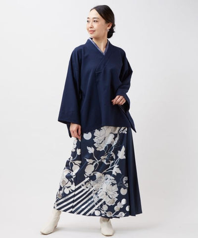 Foil Print Hakama Style Pants