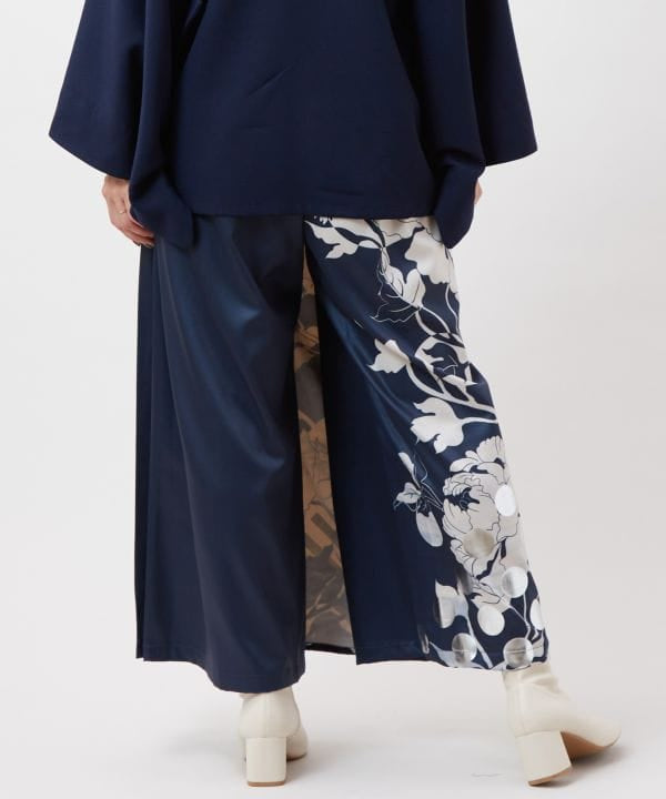 Foil Print Hakama Style Pants