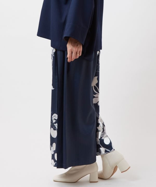 Foil Print Hakama Style Pants