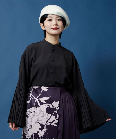HIDAYOSE Pleated Cuff Blouse